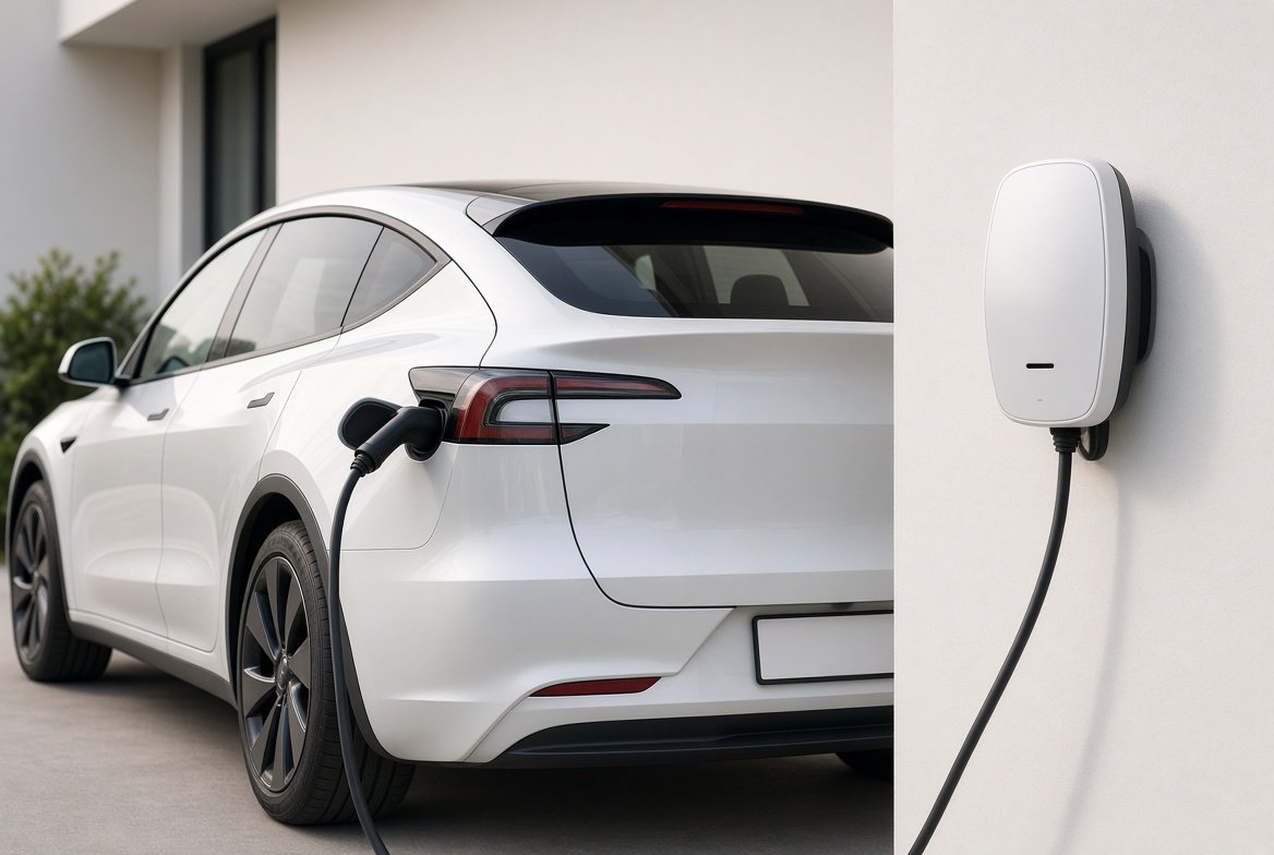 Coche eléctrico cargando